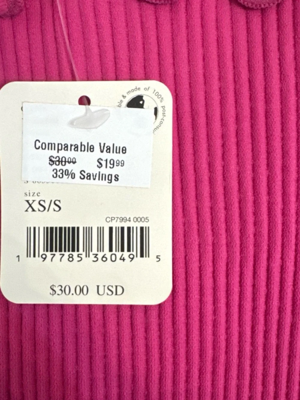 Free People Ribbed Scallop Edge Tank Top - Hot Pink